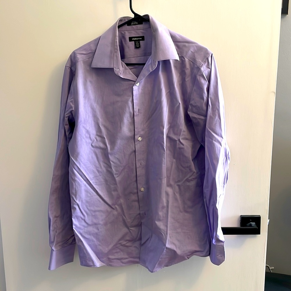 Claiborne fitted purple dress shirt